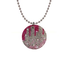 Mauve Gradient Rhinestones  Mini Button Necklace by artattack4all