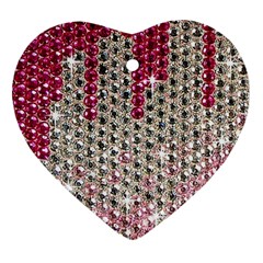 Mauve Gradient Rhinestones  Heart Ornament (two Sides) by artattack4all