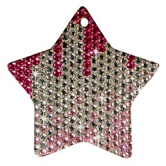 Mauve Gradient Rhinestones  Twin-sided Ceramic Ornament (star) by artattack4all