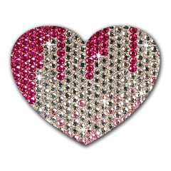 Mauve Gradient Rhinestones  Mouse Pad (heart) by artattack4all