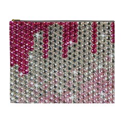 Mauve Gradient Rhinestones  Extra Large Makeup Purse by artattack4all