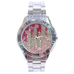 Mauve Gradient Rhinestones  Stainless Steel Analogue Watch (round) by artattack4all