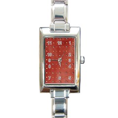 Studded Faux Leather Red Classic Elegant Ladies Watch (rectangle) by artattack4all