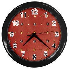 Studded Faux Leather Red Black Wall Clock