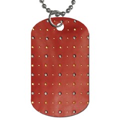 Studded Faux Leather Red Twin-sided Dog Tag