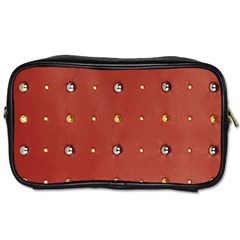 Studded Faux Leather Red Twin-sided Personal Care Bag by artattack4all