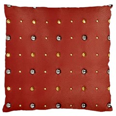 Studded Faux Leather Red Large Cushion Case (one Side)