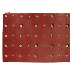 Studded Faux Leather Red Cosmetic Bag (xxl) by artattack4all