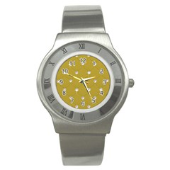 Gold Diamond Bling  Stainless Steel Watch (round) by artattack4all