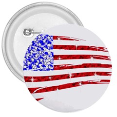 Sparkling American Flag Large Button (round) by artattack4all