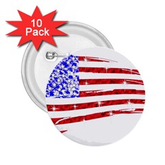 Sparkling American Flag 10 Pack Regular Button (round) by artattack4all