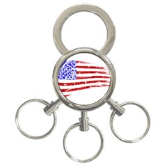 Sparkling American Flag 3-ring Key Chain by artattack4all
