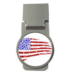 Sparkling American Flag Money Clip (round) by artattack4all