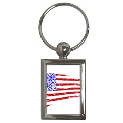 Sparkling American Flag Key Chain (rectangle) by artattack4all