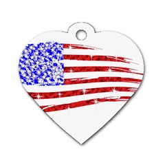 Sparkling American Flag Single-sided Dog Tag (heart) by artattack4all