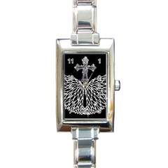 Bling Wings And Cross Classic Elegant Ladies Watch (rectangle) by artattack4all