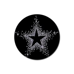 Sparkling Bling Star Cluster 4 Pack Rubber Drinks Coaster (round) by artattack4all