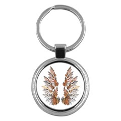 Brown Feather Wing Key Chain (round) by artattack4all