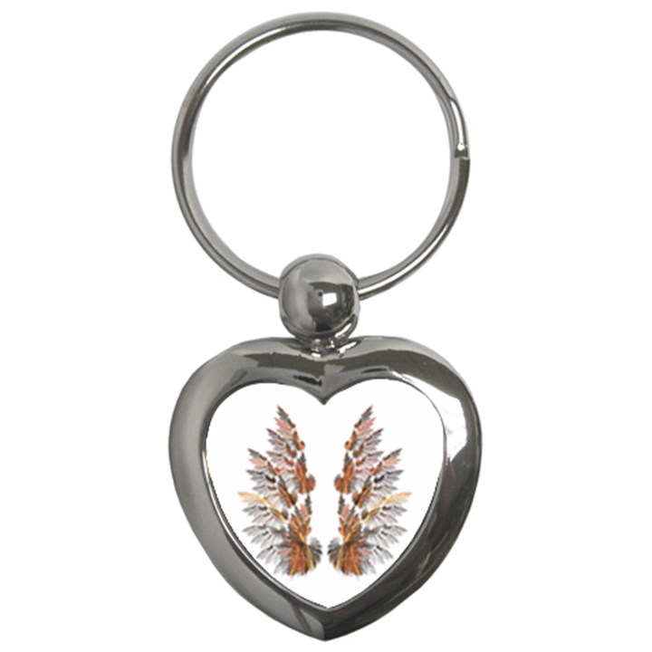 Brown Feather wing Key Chain (Heart)