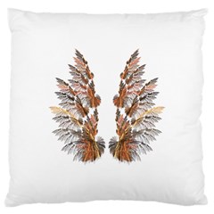 Brown Feather Wing Large Cushion Case (one Side)