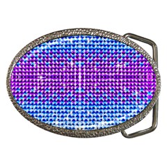 Rainbow Of Colors, Bling And Glitter Belt Buckle (oval)