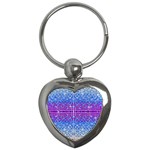 Rainbow of Colors, Bling and Glitter Key Chain (Heart) Front