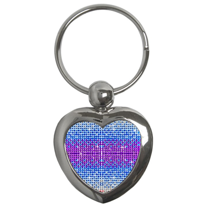 Rainbow of Colors, Bling and Glitter Key Chain (Heart)
