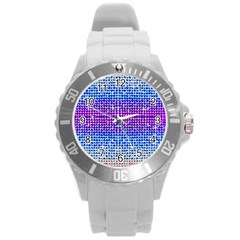 Rainbow Of Colors, Bling And Glitter Round Plastic Sport Watch Large by artattack4all