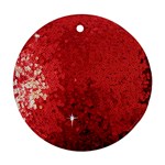 Sequin and Glitter Red Bling Ceramic Ornament (Round)