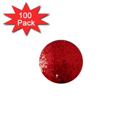 Sequin And Glitter Red Bling 100 Pack Mini Button (round) by artattack4all