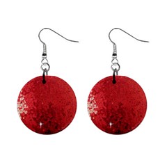 Sequin And Glitter Red Bling Mini Button Earrings by artattack4all