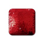 Sequin and Glitter Red Bling Rubber Drinks Coaster (Square)