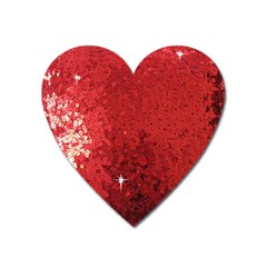 Sequin And Glitter Red Bling Large Sticker Magnet (heart) by artattack4all