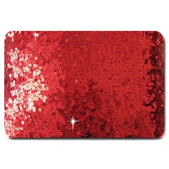 Sequin And Glitter Red Bling Large Door Mat by artattack4all