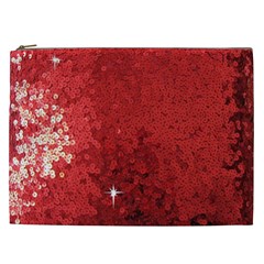 Sequin And Glitter Red Bling Cosmetic Bag (xxl)
