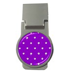 Royal Purple and Silver Bead Bling Money Clip (Round) Front