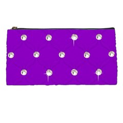 Royal Purple And Silver Bead Bling Pencil Case by artattack4all