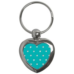 Turquoise Diamond Bling Key Chain (heart) by artattack4all
