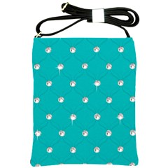 Turquoise Diamond Bling Cross Shoulder Sling Bag by artattack4all