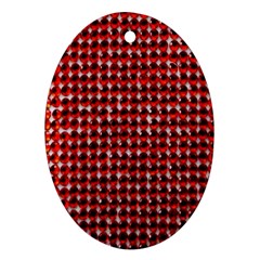 Deep Red Sparkle Bling Oval Ornament (two Sides) by artattack4all