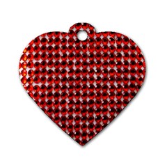 Deep Red Sparkle Bling Single-sided Dog Tag (heart) by artattack4all