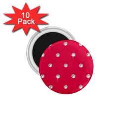 Red Diamond Bling  10 Pack Small Magnet (round) by artattack4all