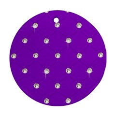 Royal Purple Sparkle Bling Twin-sided Ceramic Ornament (round) by artattack4all