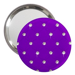 Royal Purple Sparkle Bling 3  Handbag Mirror by artattack4all