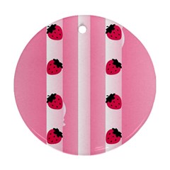 Strawberry Cream Cake Round Ornament (two Sides) by strawberrymilk