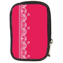 Strawberry Lace White With Pink Compact Camera Leather Case by strawberrymilk
