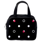 Strawberry Dots White With Black Classic Handbag (One Side) Front