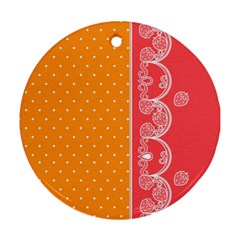 Lace Dots With Rose Gold Ornament (round) by strawberrymilk
