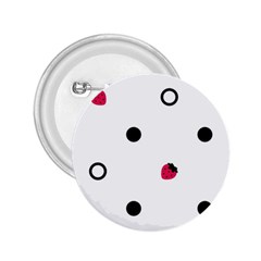 Strawberry Circles Black Regular Button (round)