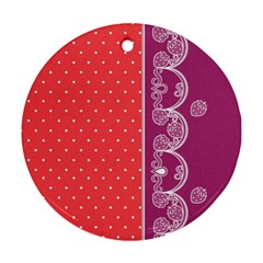 Lace Dots With Violet Rose Round Ornament (two Sides) by strawberrymilk